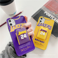 New design NO 8 24 kobe bryant jersey silicone cell phone case with holder for phone 11 designers case 2020